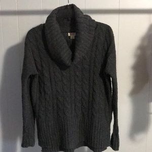 Cableknit Cowl Neck Sweater